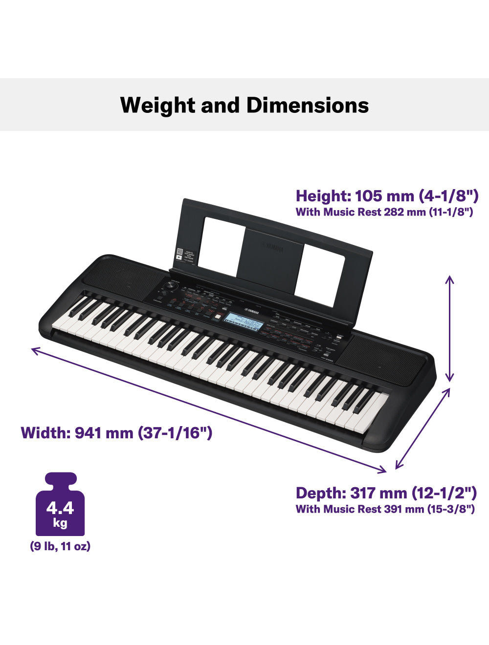 Yamaha PSR-E383 Portable Keyboard 61 Keys