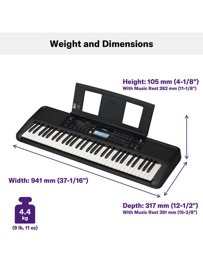 Yamaha PSR-E383 Portable Keyboard 61 Keys